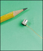 Tiny accelerometer is useful for low-mass laboratory applications.