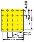 Exemple d'une traverse linéaire logarithmique à 25 points pour les conduits rectangulaires.